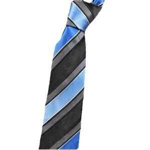 Sean John Men's Necktie Black & Blue Stripe Neck Tie 58"